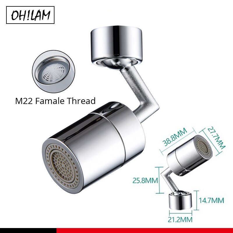 Swivel Mondstuk Universele Splash Filter Badkamer Kraan Vervanging Bibcocks Wastafel Kraan Tool Mengkraan Waskolf Beluchter Douchekop: M22 Famale