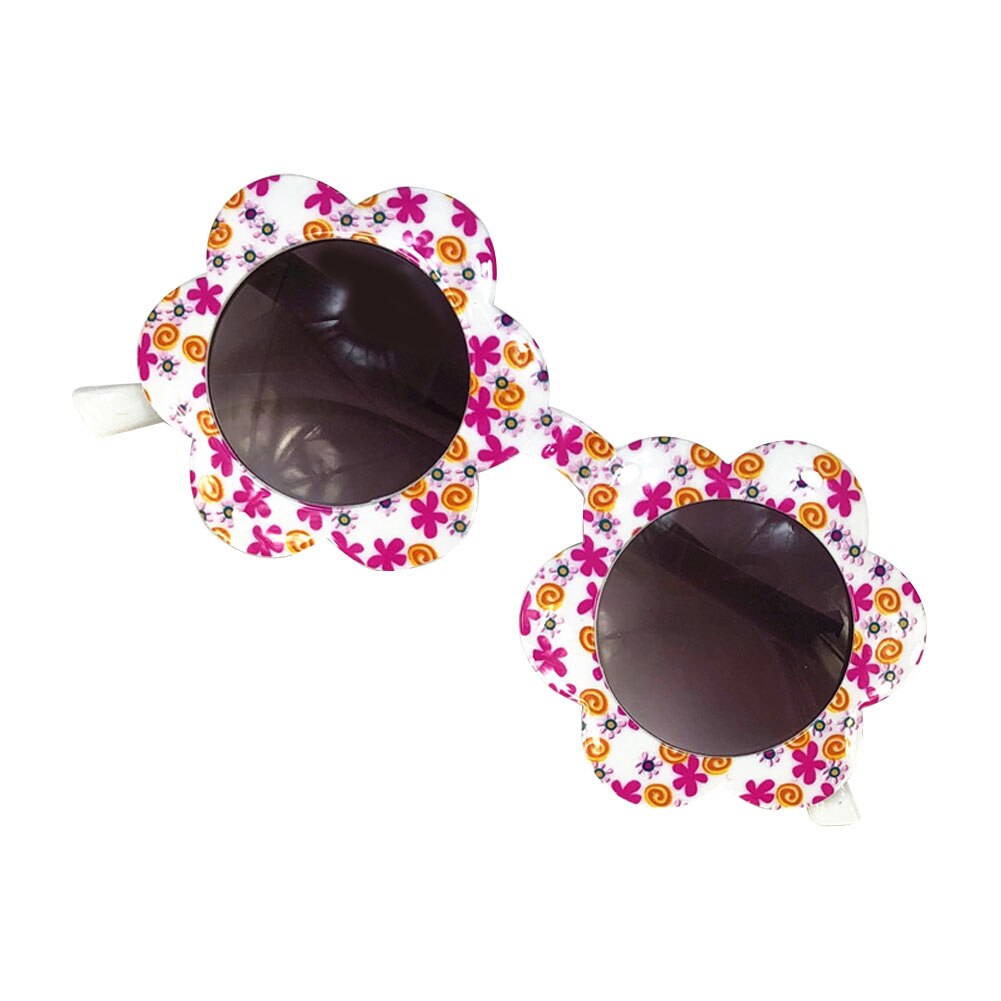 Gafas de sol para niños, lentes de sol infantiles de estilo Rural con estampado de flores, redondas, a prueba de sol, resistentes al desgaste,: H