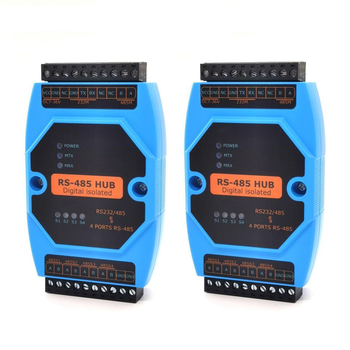 RS485/RS232 to 4-channel RS485 Converter Industrial Hub Relay Extend Communication Distance