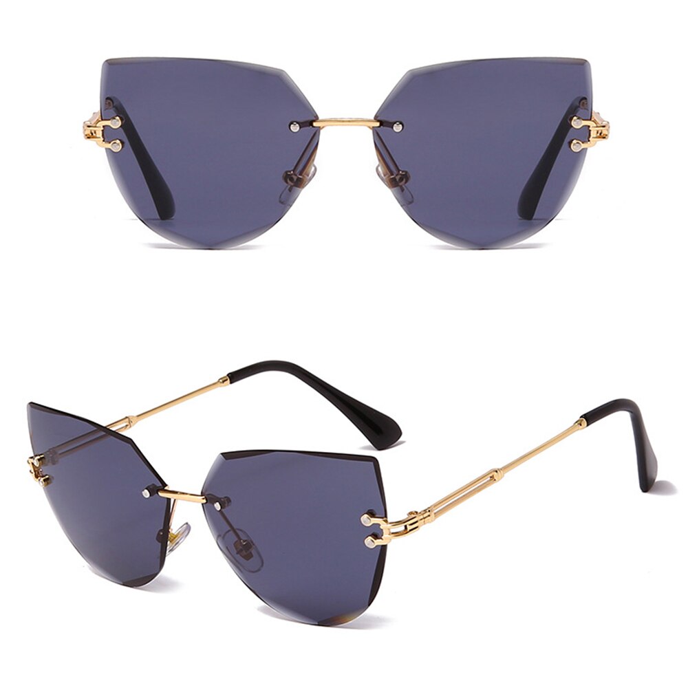 Gafas de sol transparentes de Metal para mujer, lentes sin montura