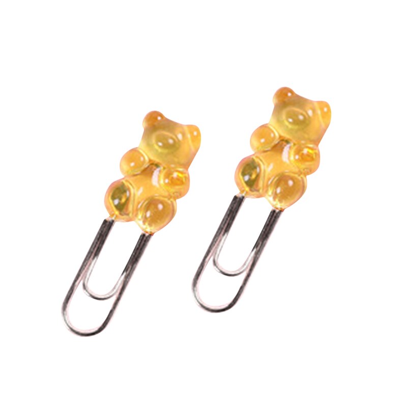 10pcs Cute Tool Accessories Rainbow Bear Home DIY Multi-function Craft Kit Paper Clip Decorative Bookmark Binder File Clips