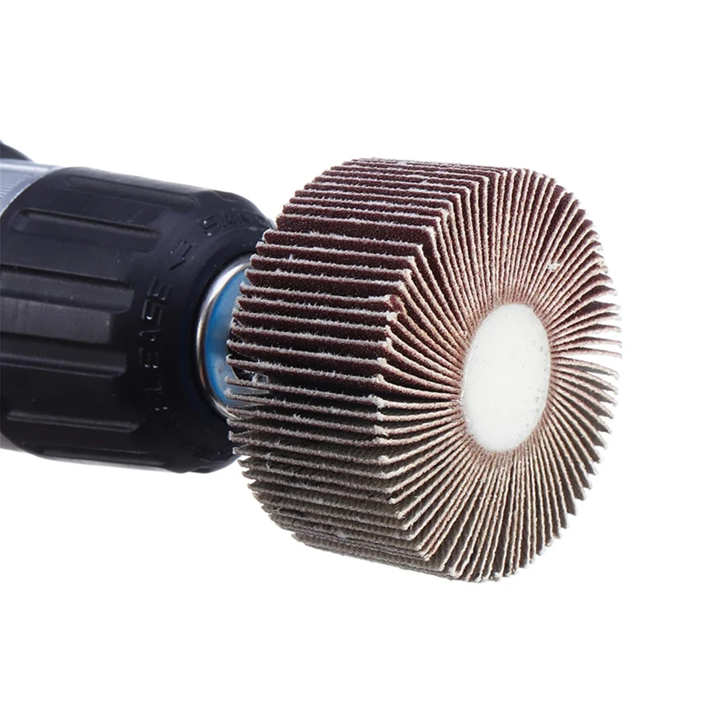 Ruedas de pulido con solapa de lijado, disco de lijado, papel de lija, vástago de 6mm, cabezal de muela abrasiva de grano 80 para herramienta rotativa, 1 ud.