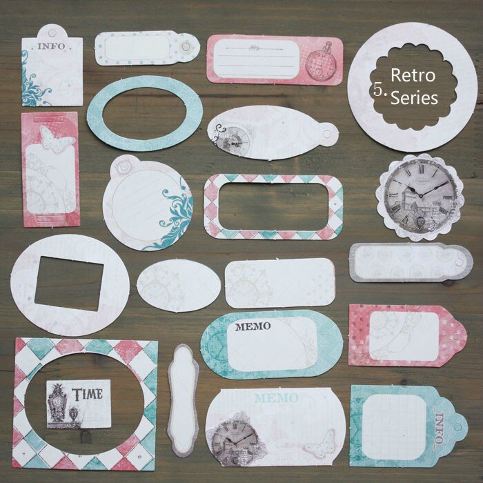 YPP CRAFT 21pcs Colorful Cardstock Die Cuts for Scrapbooking Happy Planner/Card Making/Journaling Project DIY: retro series