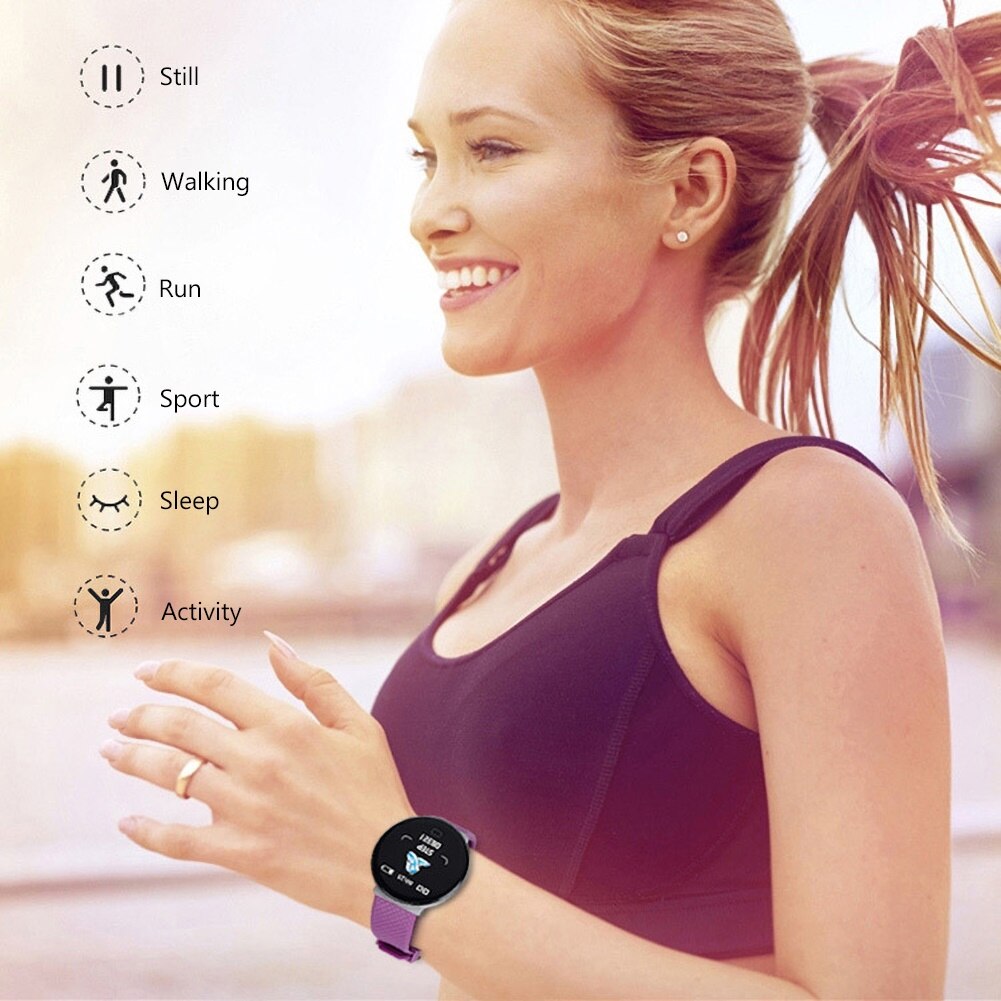 D19 IP67 Waterproof Bluetooth Heart Rate Monitoring Sports Smart Watch Bracelet