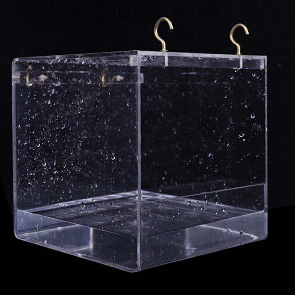 Transparant vogelbadhuis met ophanghaken vogelbadkooi voor vogelbaddouche papegaaien valkparkieten parkieten