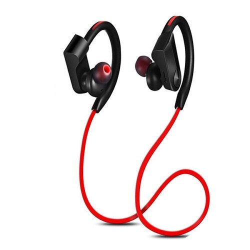 Cool Dier 5.0 Bluetooth Oortelefoon Sport Oorhaak Ruisonderdrukking Stereo Draadloze Koptelefoon Met Microfoon Voor Iphone Huawei Telefoon: Red
