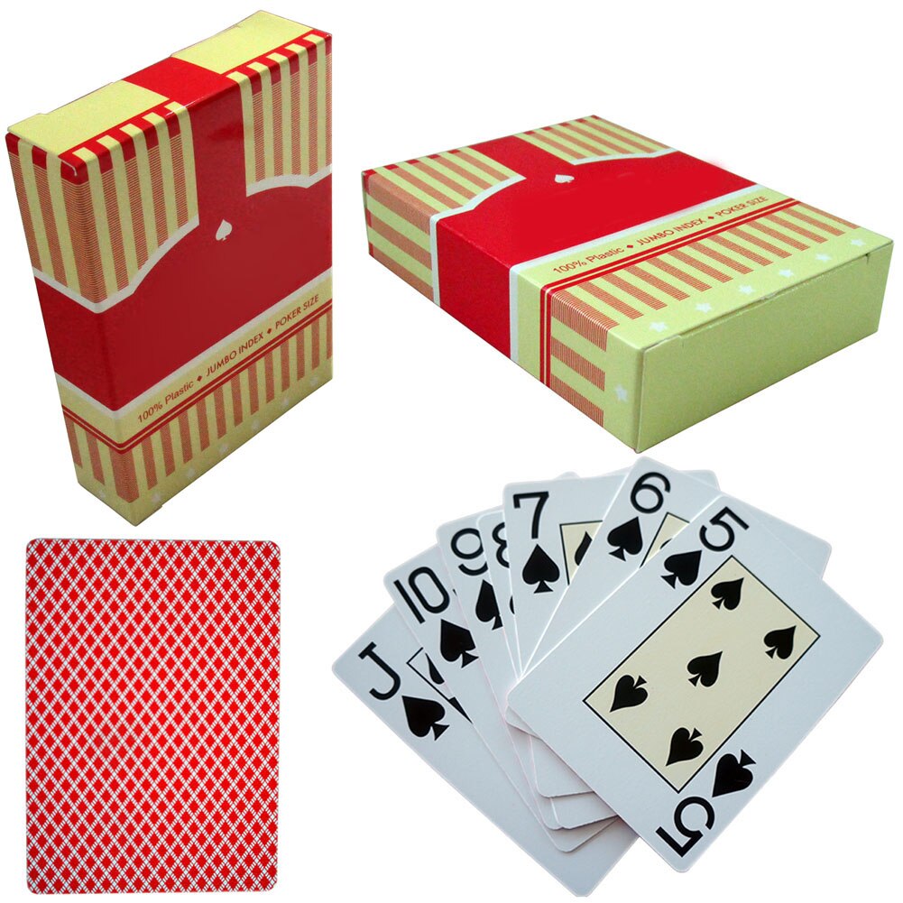 PVC Plastic Playing Card Family Game Poker Cards Waterproof Polish Poker Board Games NSV775: Red