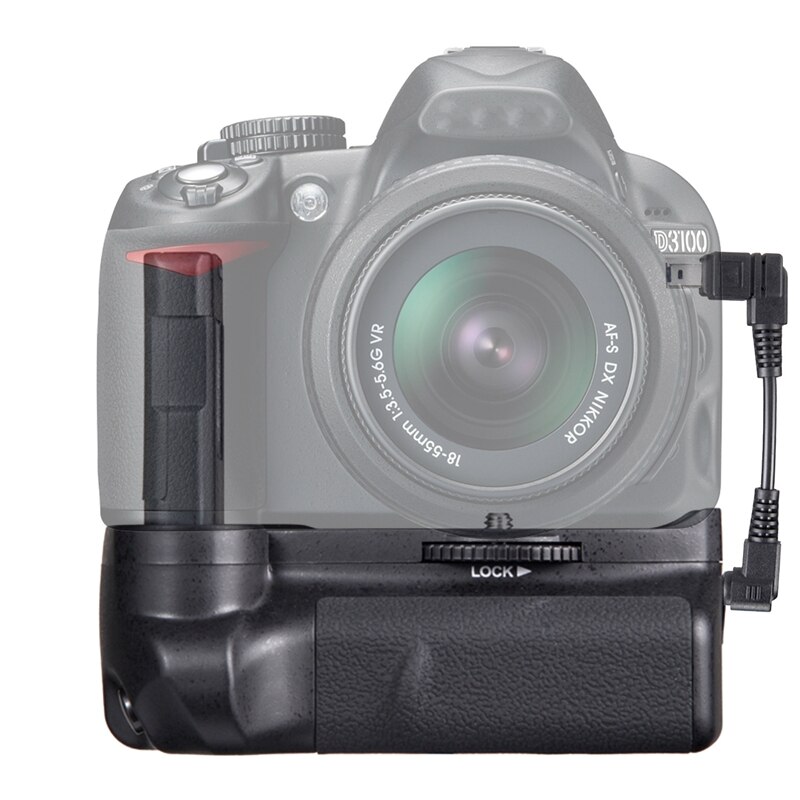 AMS-cámara Vertical Battery Grip Pack para NIKON D3100 D3200 D3300 DSLR batería para cámaras soporte para agarre con Cable Kit