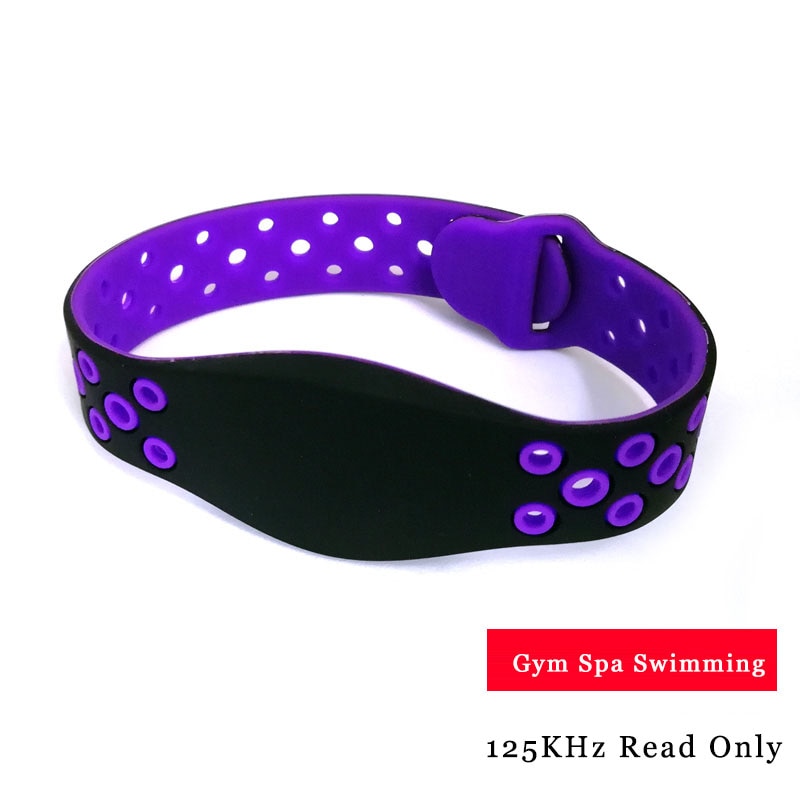 Pulsera EM 125Khz EM4100, pulsera de silicona RFID, solo lectura, Protocolo 18000-2