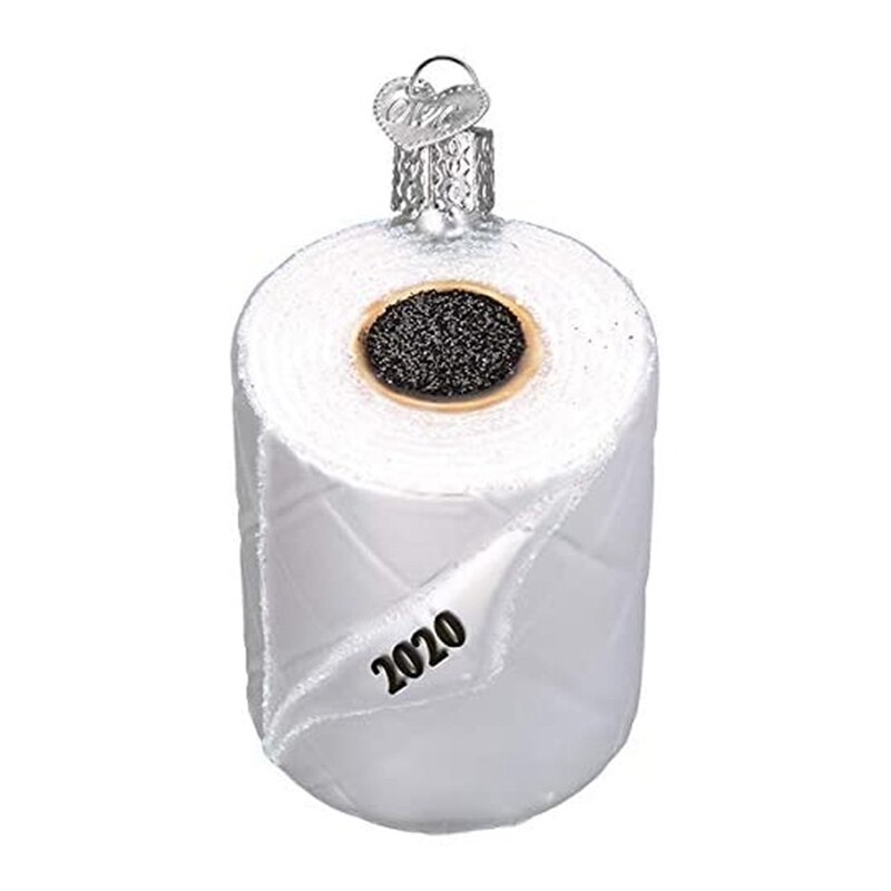 DIY Christmas toilet paper roll tree ornament pendant Christmas tree decoration three-dimensional white roll paper resin