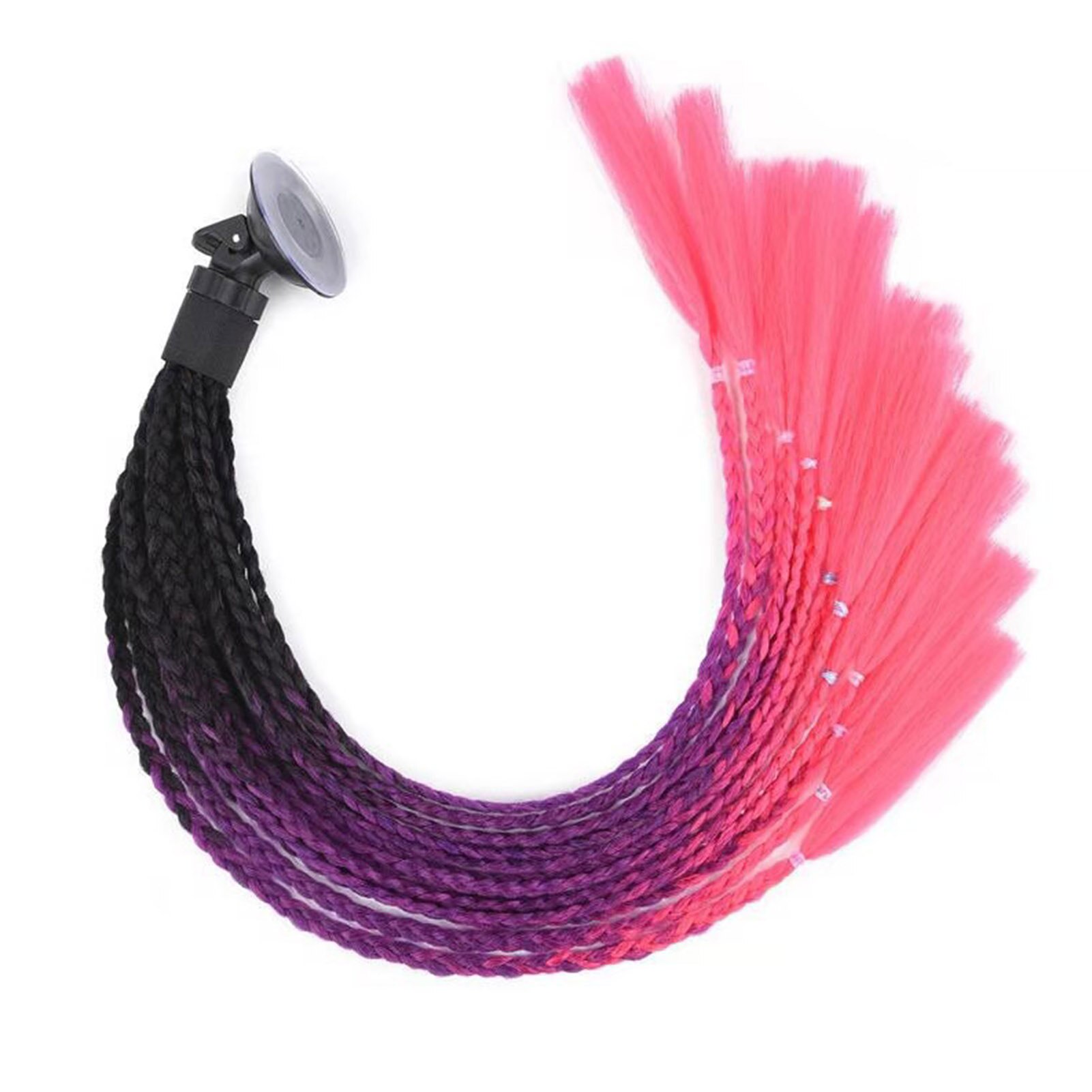 Casco de motocicleta con trenzas para mujer, casco , Peluca de cola de caballo para motocicleta, cascos de moto, 7 casco de colores, trenza sucia: A