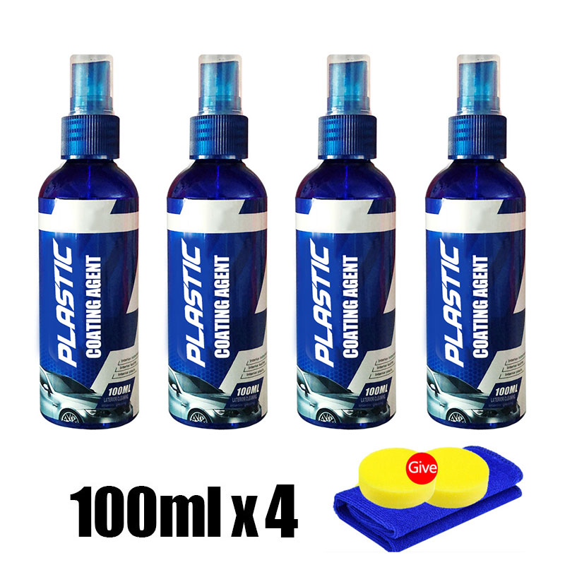 Restaurador de plástico para automóvil, productos de limpieza de automóviles con brillo negro, renovador de revestimiento de pulido y reparación de automóviles para detalles de automóviles: YELLOW