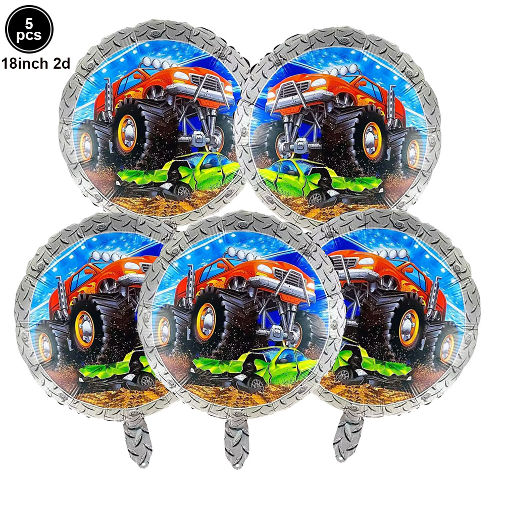 5Pcs Big Monster Truck Ballon Auto Thema 3nd 4th 5th Jongen Verjaardag Feestartikelen Gelukkige Verjaardag Truck Helium Ballons decoratie