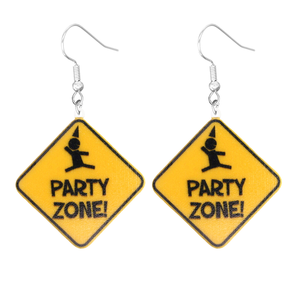 Tegneserieøreringe, søde akryl, sjove stop, vejskilte, advarselsskilte, rumvæsener: Brun