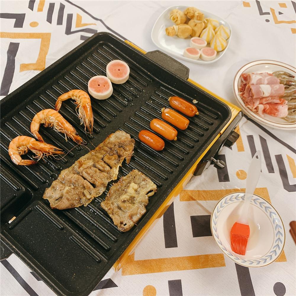 Koreaanse Griller Pan Bbq Grill Non-stick Maifan Gebraden Pan Samgyupsal Samgyeopsal Yakiniku Algemeen Gebruik Draagbare Butaan Gasfornuis