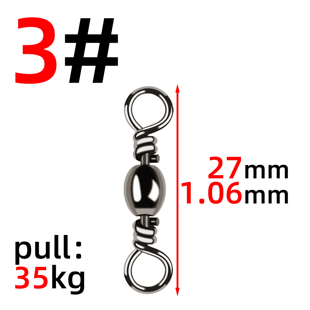 50Pcs Bottle Swivel High Speed Figure Eight Ring 8 Figure Ring Connector Fishing Gear Accessories: black