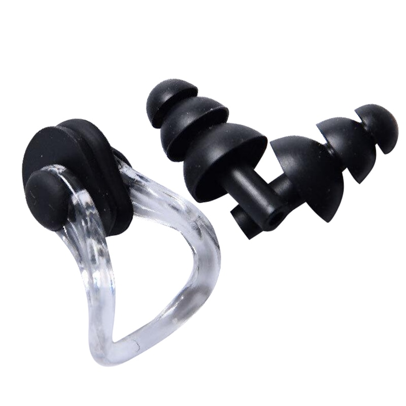 Swim Waterproof Silicone Earplug Nose Clip Set Swimming Equipment For Baby Adult Soft Diving Swimming Pool Accessories