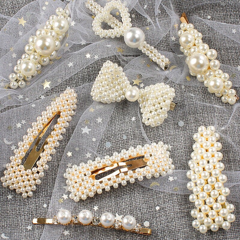 Korean Pearl Hair Clip for Women Barrette Hair Pins Barrettes Jewelry BB Hair Clips for Girls Styling Accessories