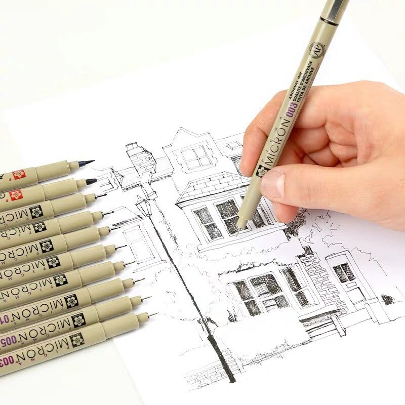 Waterproof Sketch Micron Comics Art Marker Pen Pigment Liner Water Based Drawing Handwriting School Office Japanese Stationery