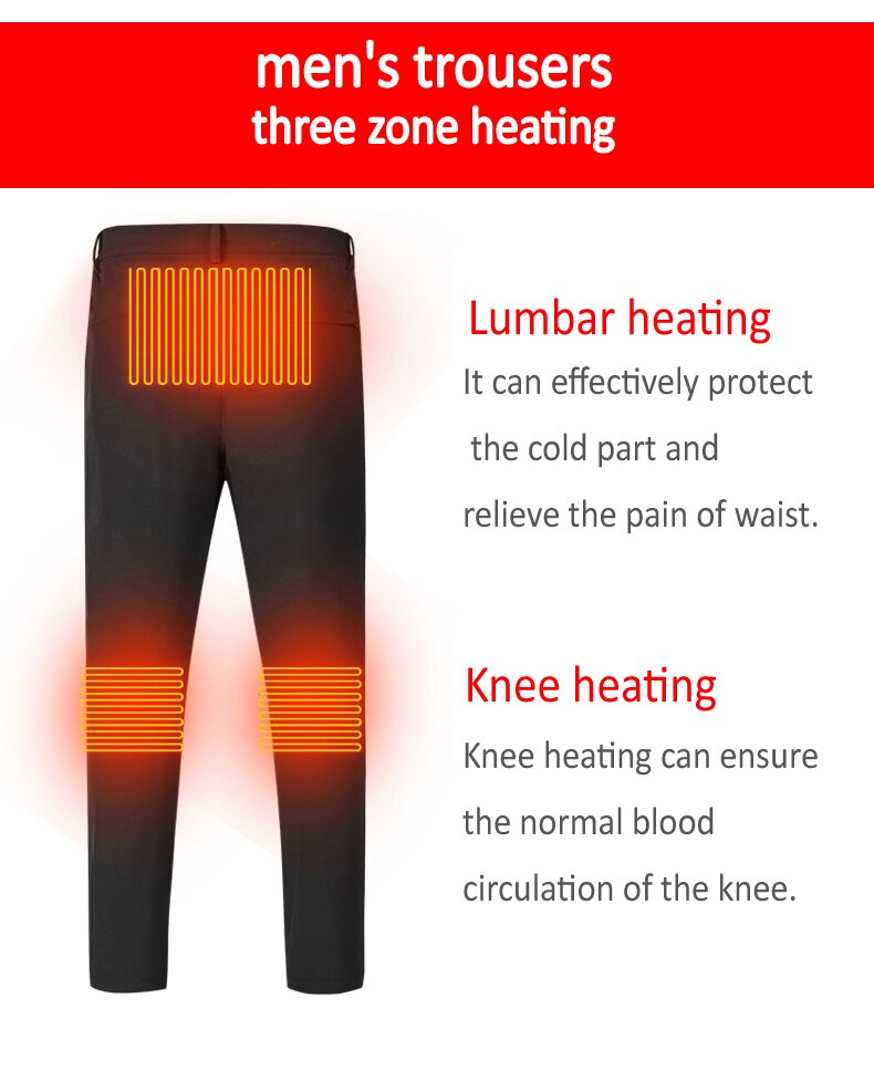 Elektrische verwarmde warme broek heren dames usb verwarmde basislaag waterdichte winddichte broek geïsoleerde verwarmde voor kamperen wandelen
