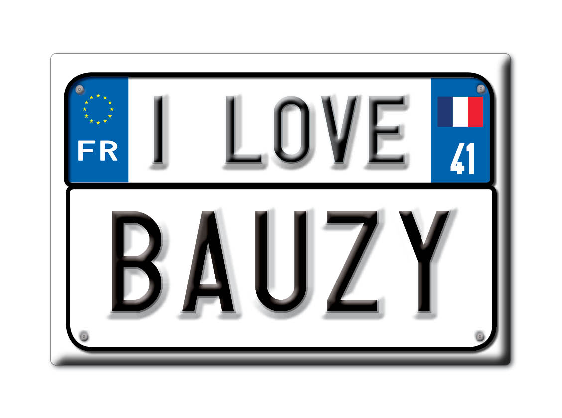 BAUZY aimant lodestone BRETAGNE (41) France frigo aimant SOUVENIR j'aime: License plate
