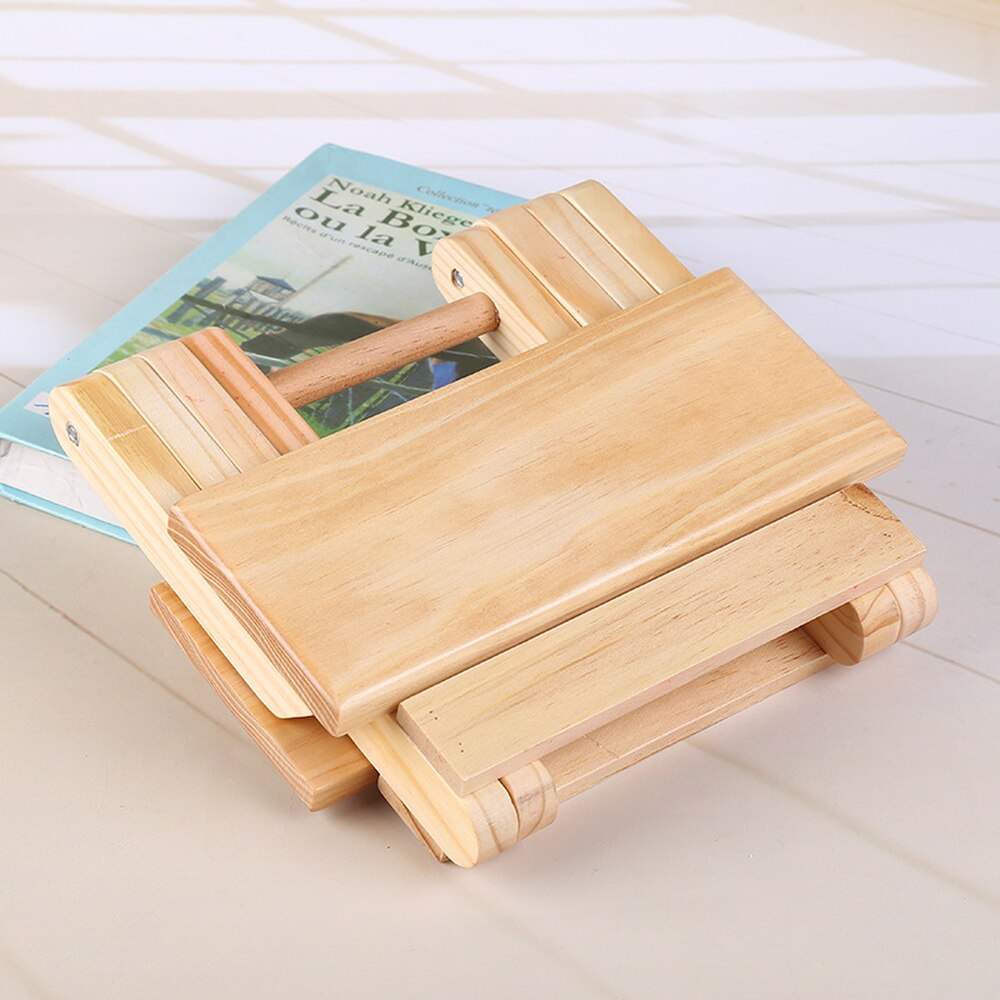 Naturlig bambus foldestol bærbar simpel træfoldning udendørs fiskestol lille skammel fold væk strandstol  wf1015