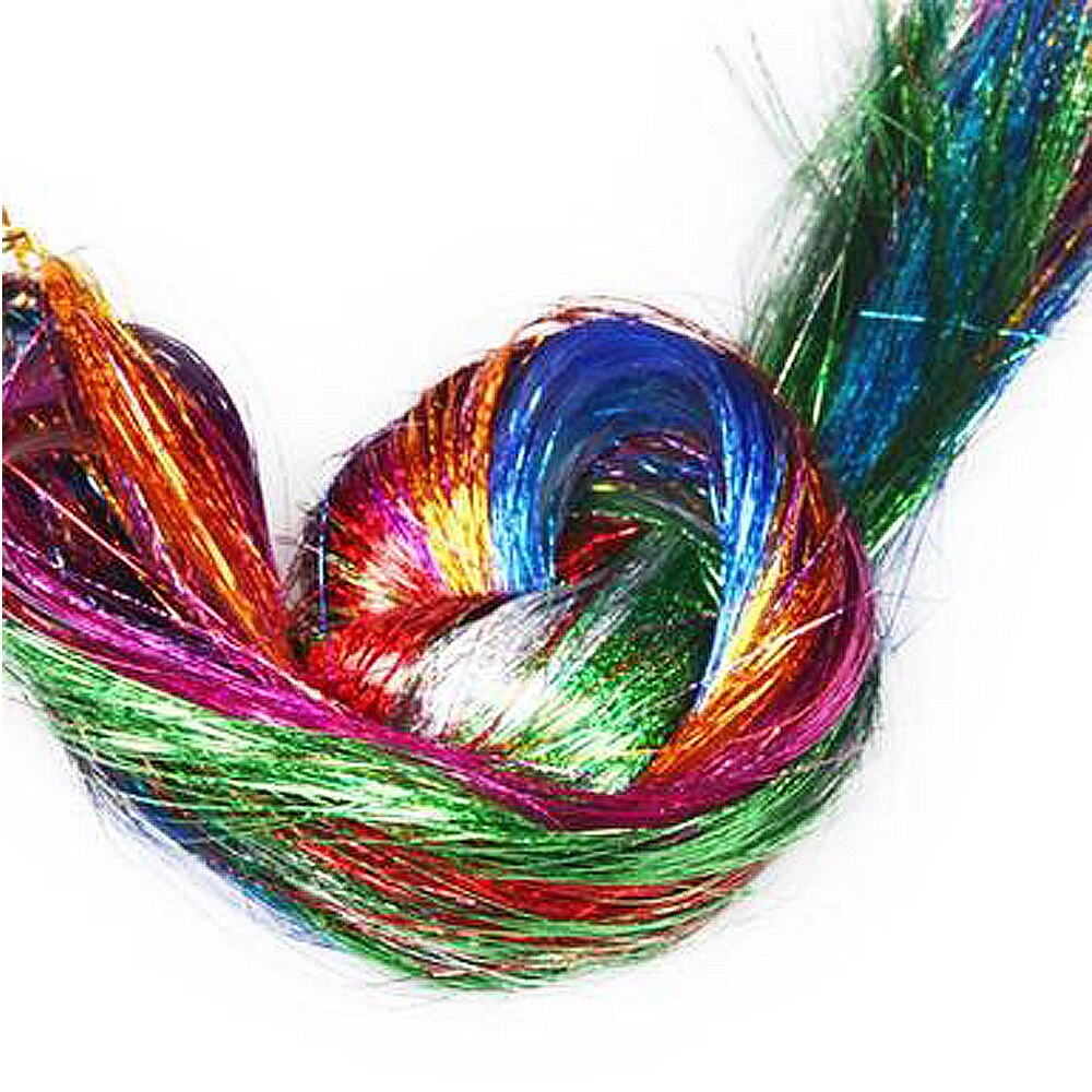 100cm 150 tråder/stk sparkle hair tinsel bling hårdekorasjon for syntetisk hårforlengelse glitter regnbue for jenter og fest