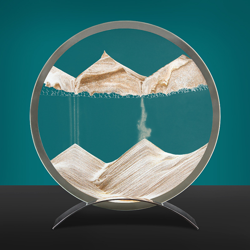 Heimat 3D Spiegel fließender Sand Malerei Handwerk Schreibtisch Heimat Sekretariat Geburtstagsgeschenk Sanduhr Ornament: 4XL / Rosa