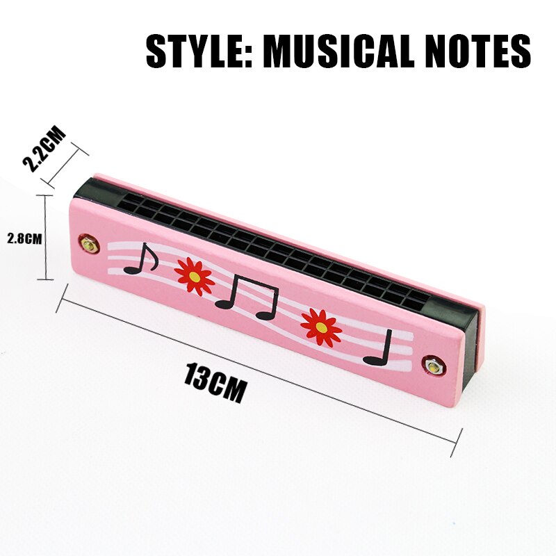 Toy Early Education Cartoon Color Woodwind Harmonica Melodica Toys Musical Instruments 16 Holes Double-Row Blow As: NO.8