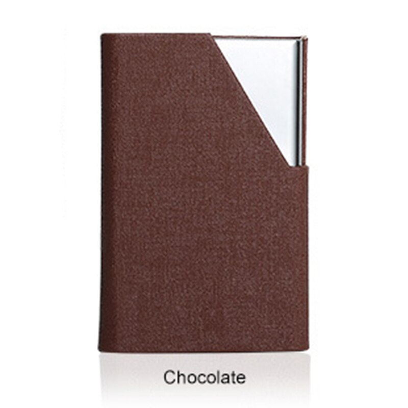 LILY QUEEN Women ID Card Holder Credit Cards Case Metal Stainless Steel Aluminum Alloy: Chocolate