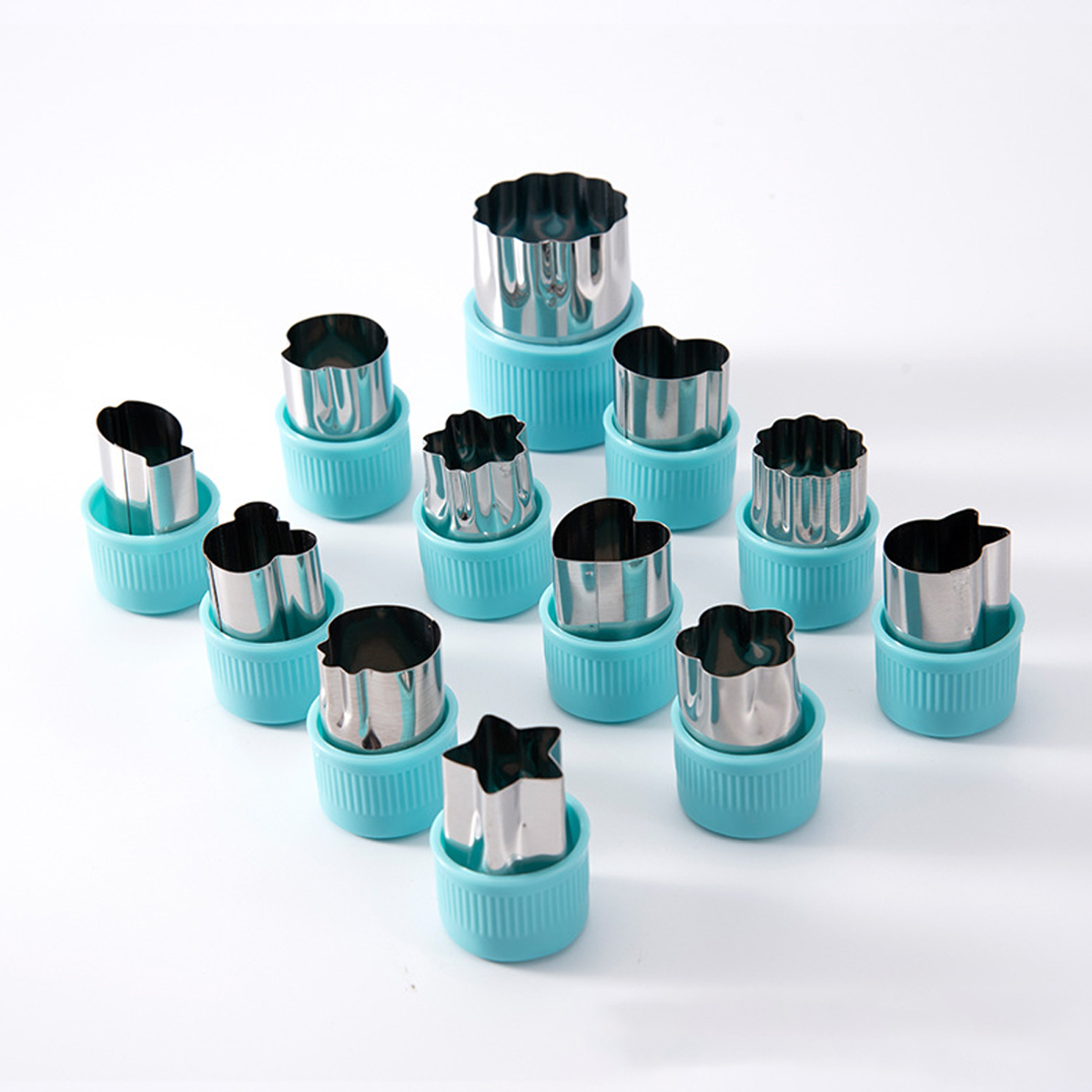 Leeseph 12 Pcs Vegetable Cutter Shapes Sets Mini Size Cutters Fruit Cutters Kids Food Cutters Pastry Stamps Mold Biscuits