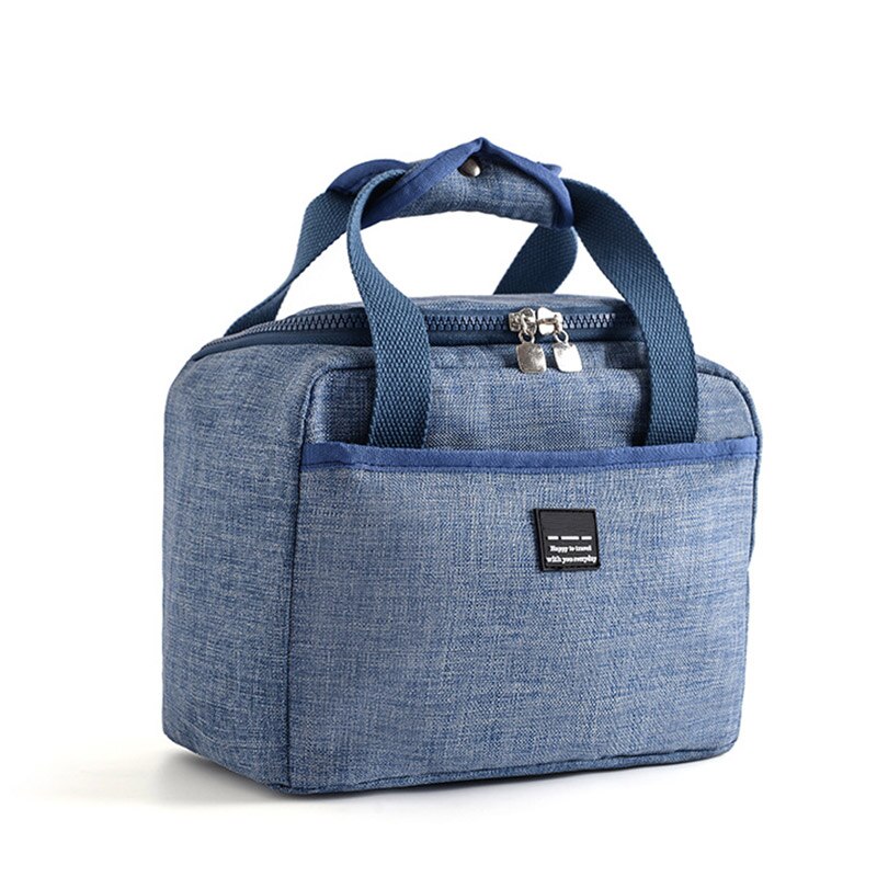 Aosbos-Bolso térmico bolsos para la comida para mujer y niño, Enfriador de Picnic a la , fiambrera con aislamiento, bolsas de mano para comida de viaje: Blue