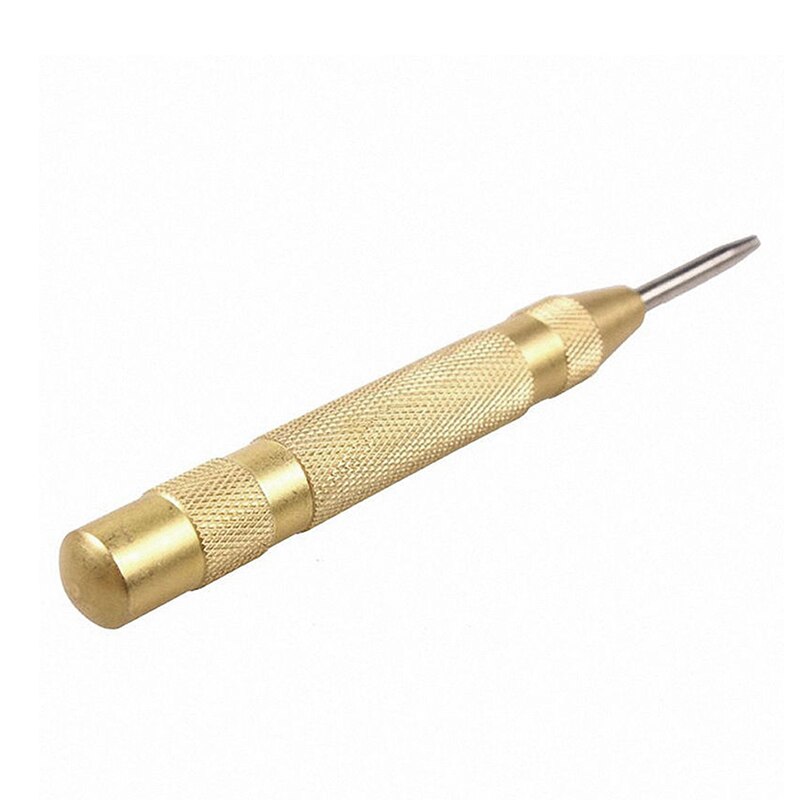 5'' Automatic Center Pin Punch Spring Loaded Marking Starting Hole Tool Gold 28TC