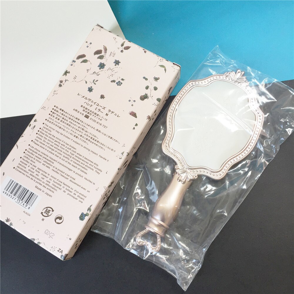 LesM Laduree Queens porte-pinceau-blanc/rose luxueux pinceaux de maquillage conteneur de rangement: Hand Mirror