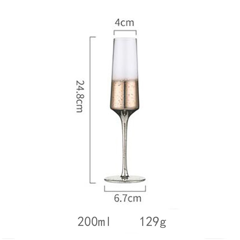 Vinglas färgglada glasvaror för att dricka champagnekristallina bröllopsglas dekoration vin kopp fest exqusite: 200ml