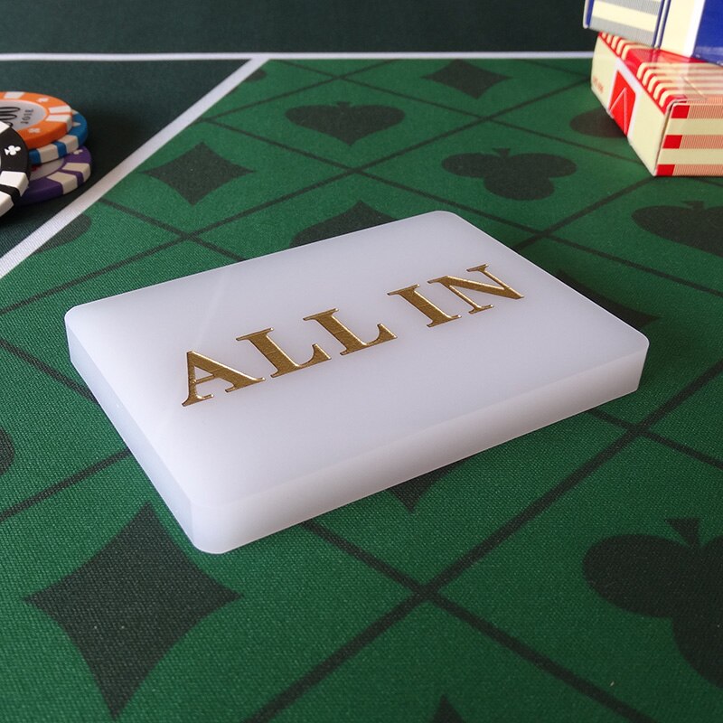 Accesorios de juego ALL IN Button acrílico Poker Card Guard Texas Hold'em: Gris claro