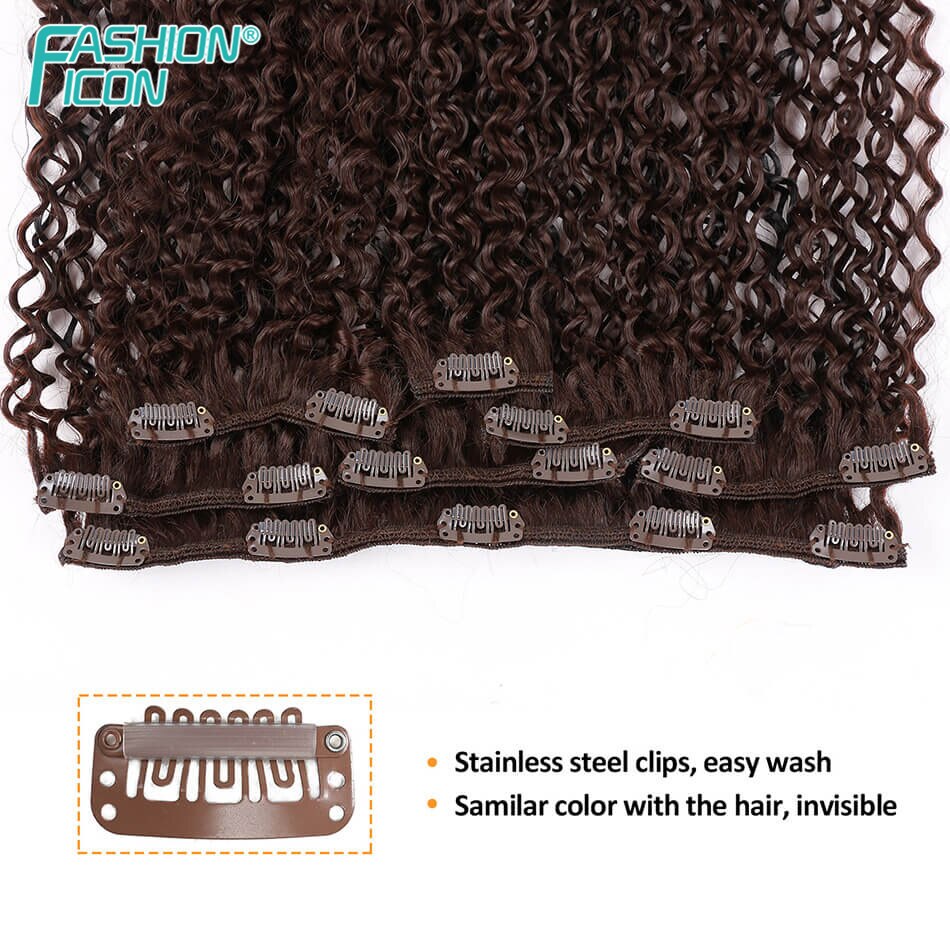 Syntetyczny klip w przedłużeniu perwersyjne kręstożek 24 Cal 140G 7 treski sztuczne włosy na spinki robić włosów darmowa wysyłka przez ikonę mody