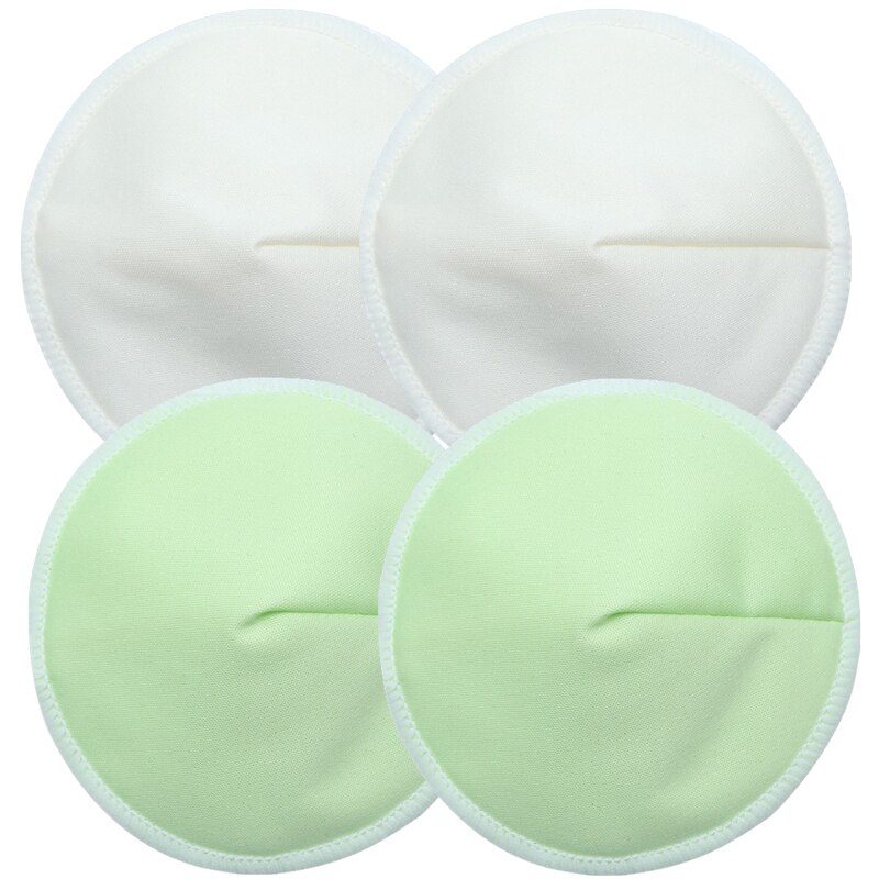 4 pezzi di bambù riutilizzabili pettorali per allattamento al seno donne incinte copricapezzoli impermeabili PUL assorbenti lavabili: Beige Green