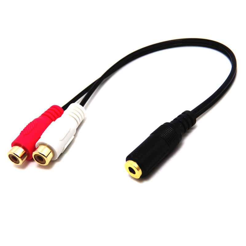Kable audio 3,5 mm Jack Plug Fmale do 2 RCA żeńskie Stereo Adapter RCA Kabel do HDTV PC MP3 CD Player Uniwersalny
