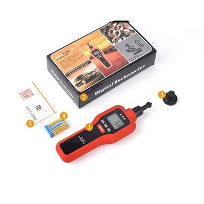 2 In 1 Digital Tachometer Photoelectric / Contact Portable Handheld High Precise Non-Contact Rev Speed Meter Tester Tool HT-522