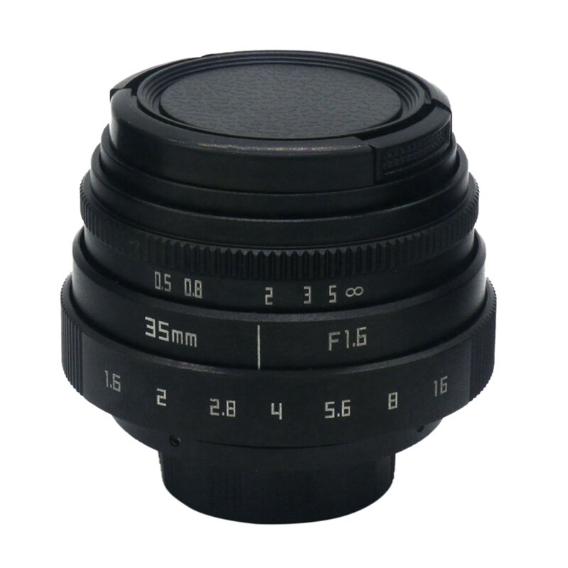 Lente de cámara de 35mm F1.6 C con anillo adaptador para Sony α7S / α7R / α7 / α6000/ α5100 / α5000 / α3000/ NEX-C3/ NEX-5