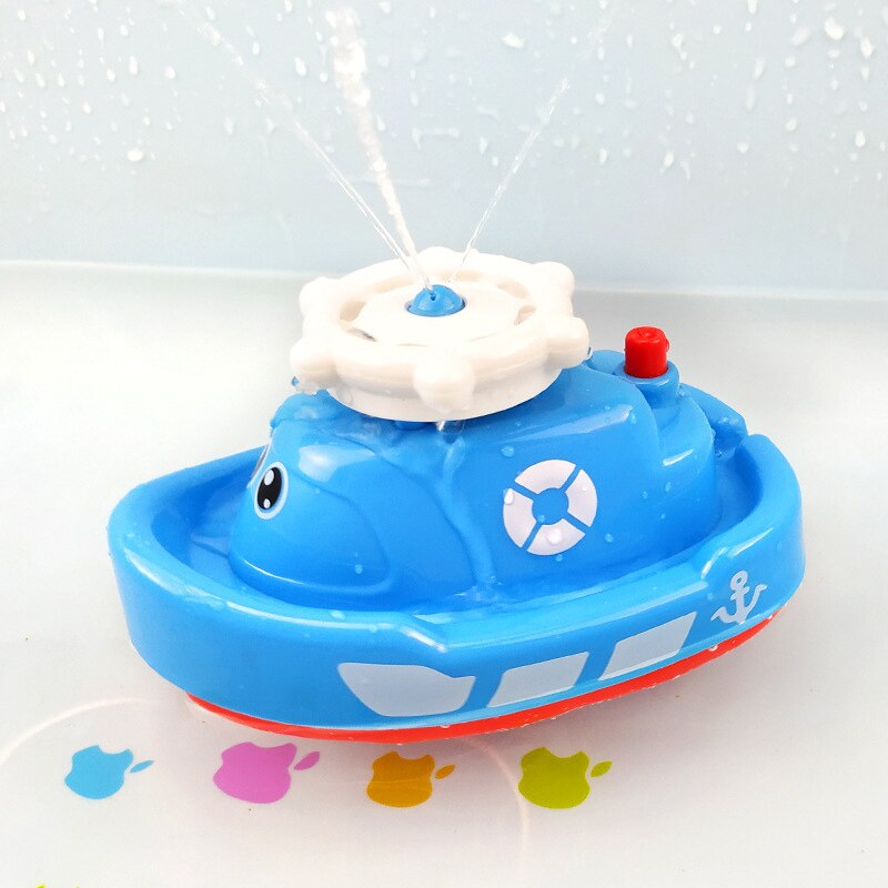 Badspeelgoed cartoon dier grappig baby elektrisch roterend sproeiend waterschip speelgoed voor baby waterstraalboot badkamer badkuip: B