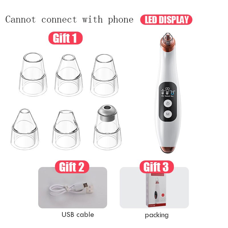 Blackhead Remover Face Deep Nose Cleaner T Zone Pore Acne Pimple Removal Vacuum Suction Facial Diamond Beauty Clean Skin Tool Bl: Type 1 With Box