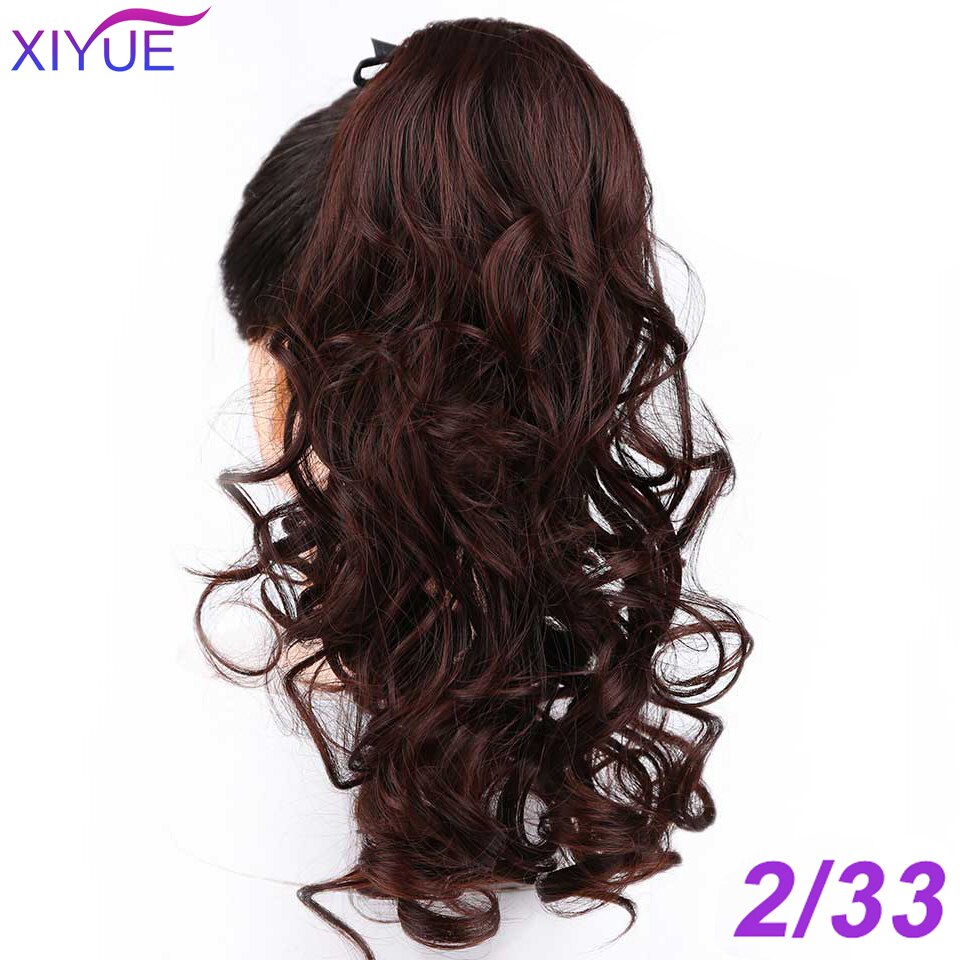 Xiyue Lange Krullend Clip In Haar Staart Valse Haar Paardenstaart Haarstukje Met Haarspelden Synthetisch Haar Pony Tail Hair Extension Voor vrouwen: PT110-2-33