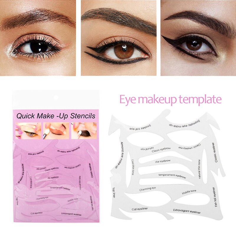 Eyeliner Stencils Gevleugelde Eyeliner Pro Wenkbrauwen Template Card Stencil Modellen Template Shaping Eye Shadow Makeup Tools