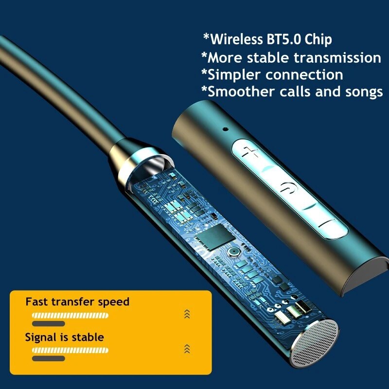 Drahtlose Kopfhörer Bluetooth 5,0 Nacken büGel Kopfhörer Silikon Hifi 9d Stereo Sport Headset Halfter wasserdichte magnetische Ohrhörer