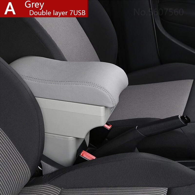 For VW Golf 6 Armrest box golf 5 Mk6 MK5 jetta 5 Interior special Retrofit parts Car Armrest box Center Storage box: A5 grey 7USB
