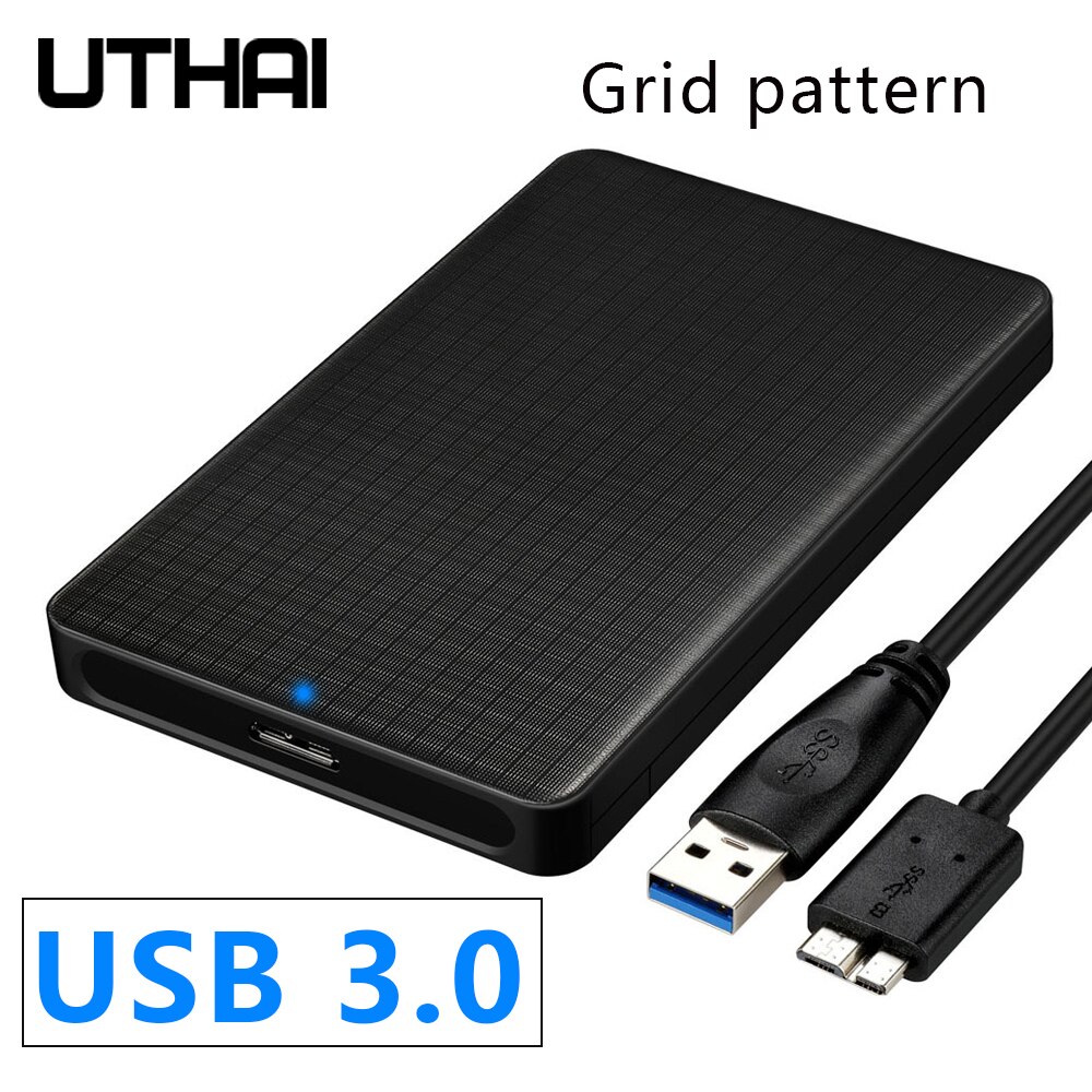 Uthai G10 Usb 3.0 Mobiele Harde Schijf Doos 2.5 Inch Sata Harde Schijf Box Ssd Sliding Cover Grid Textuur Mobiele externe Hdd Behuizing: G10-Black-USB3.0
