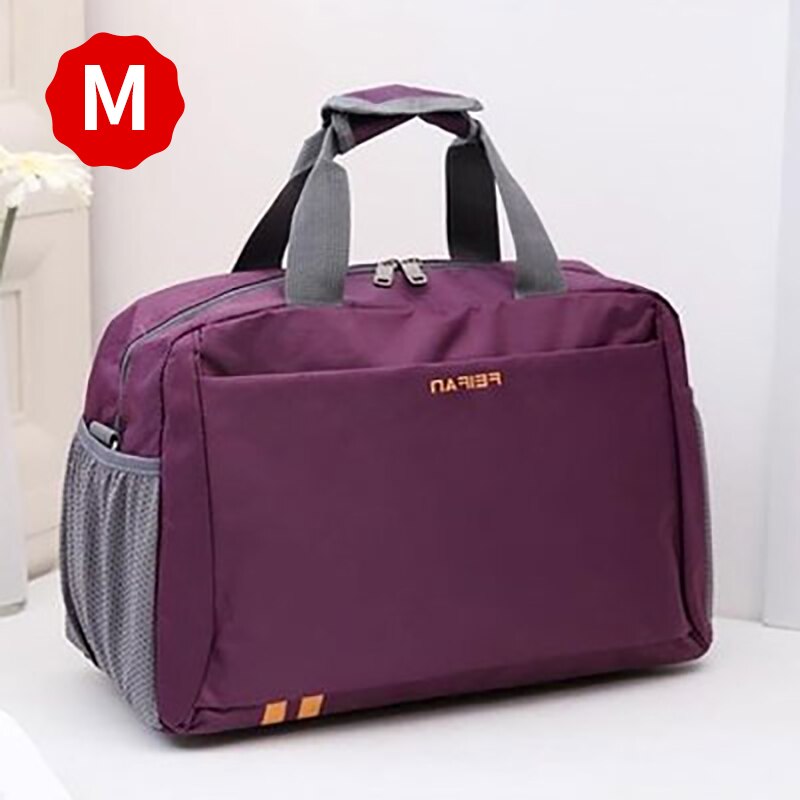 Scione Klassieke Reizen Zakelijke Handtas Mannen Waterdichte Cabine Bagage Tote Koffer Vrouwen Grote Casual Sport Weekend Schoudertas: Purple M