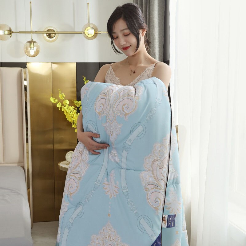 Trapunte in seta di gelso per la casa in 10 stili inserto per piumino matrimoniale trapunta per letto trapuntata copriletto leggero per coperta morbida per tutte le stagioni: Blu